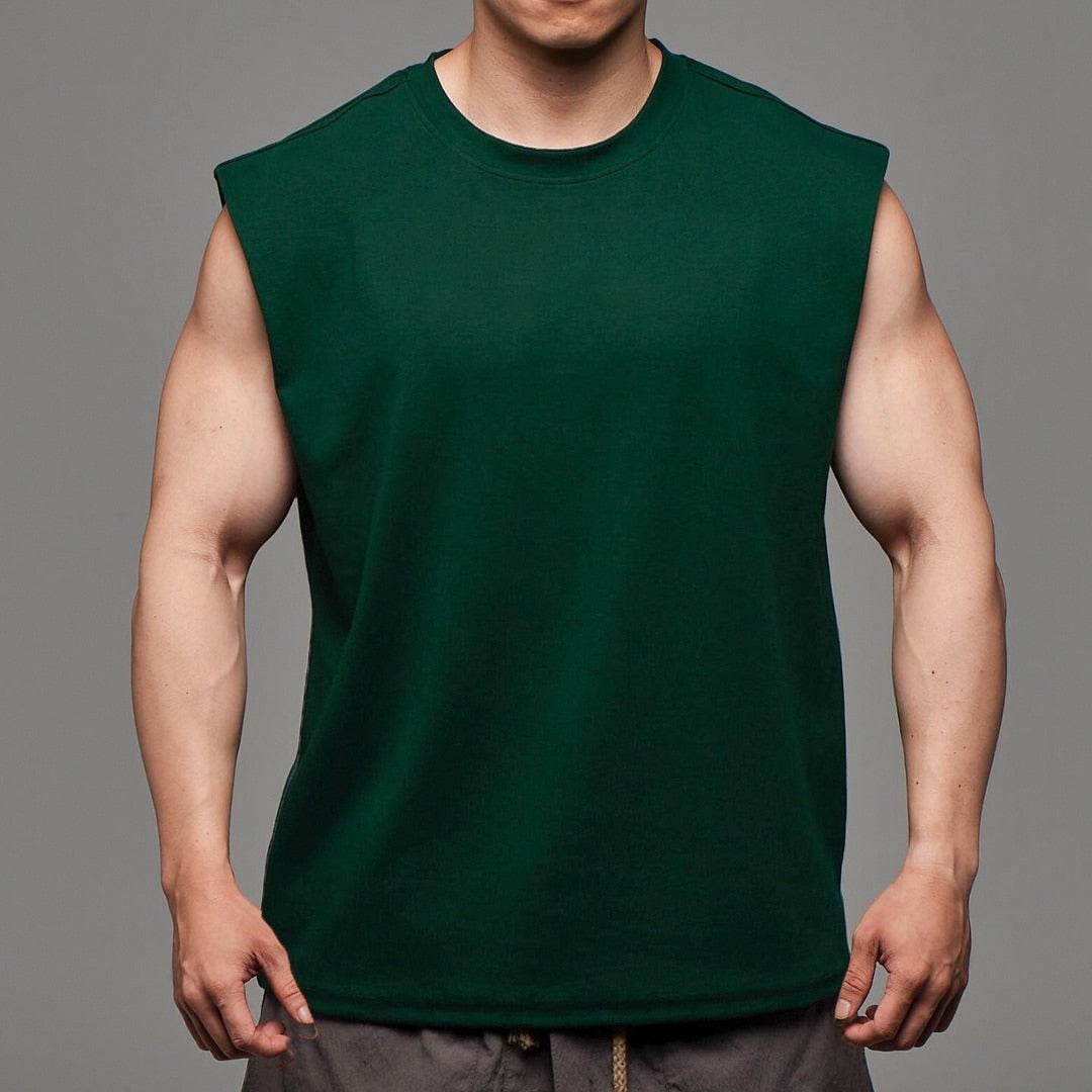 Men's sleeveless t-shirt - stylish activewear for gym and casual wear, breathable fabric