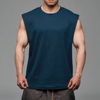 Men's sleeveless t-shirt - stylish activewear for gym and casual wear, breathable fabric