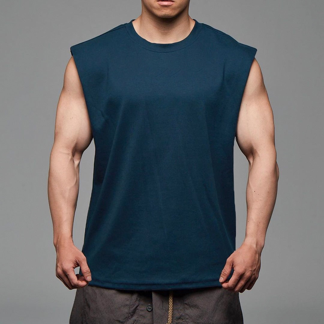 Men's sleeveless t-shirt - stylish activewear for gym and casual wear, breathable fabric
