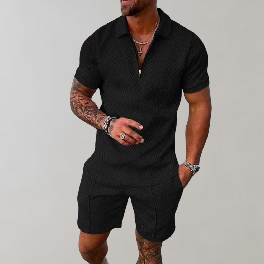 2-piece summer set - polo shirt and shorts for men