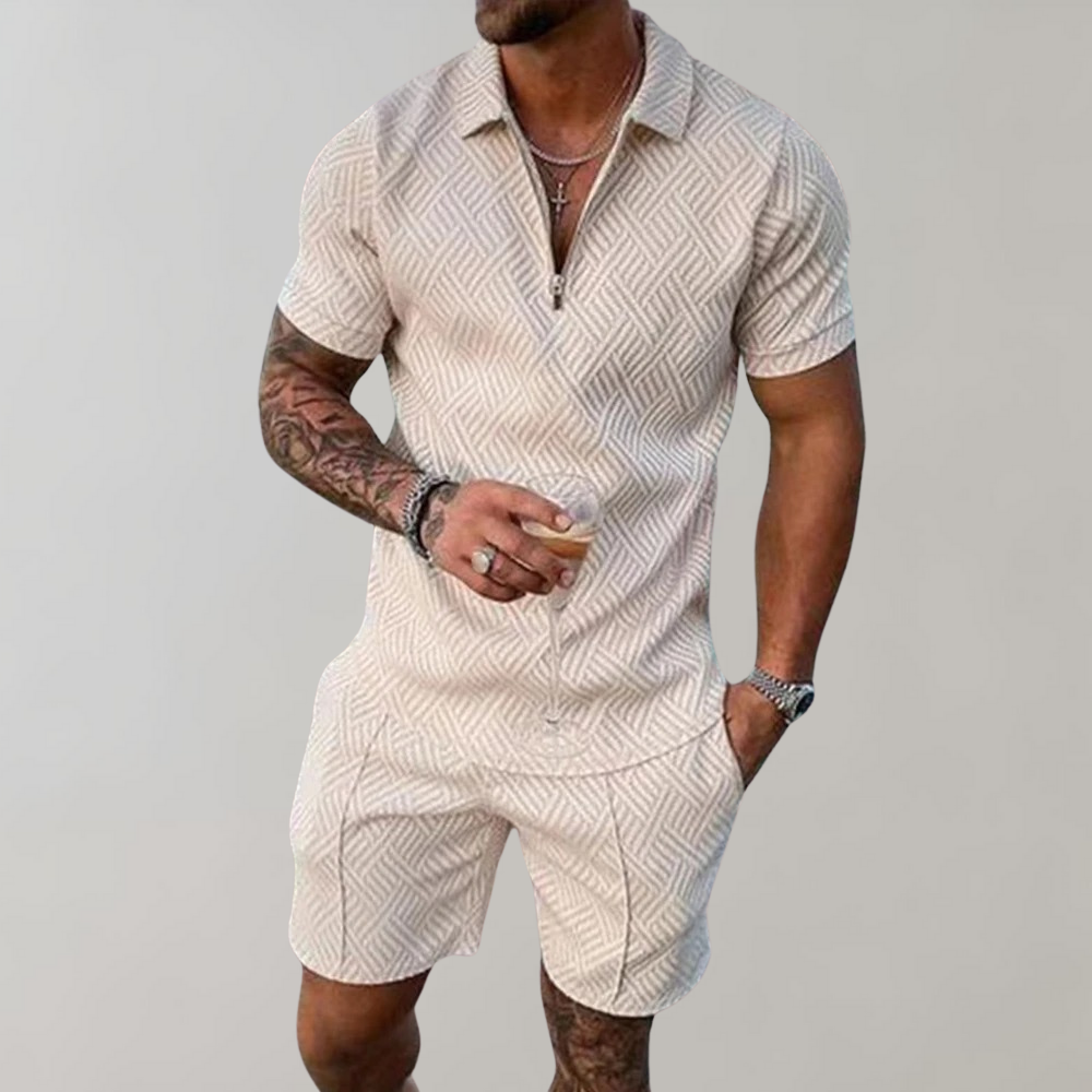 2-piece summer set - polo shirt and shorts for men