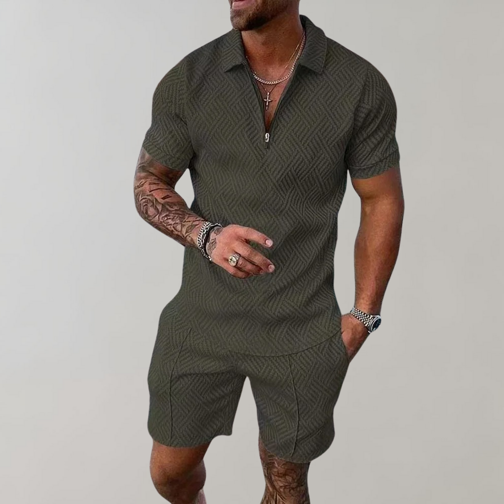 2-piece summer set - polo shirt and shorts for men