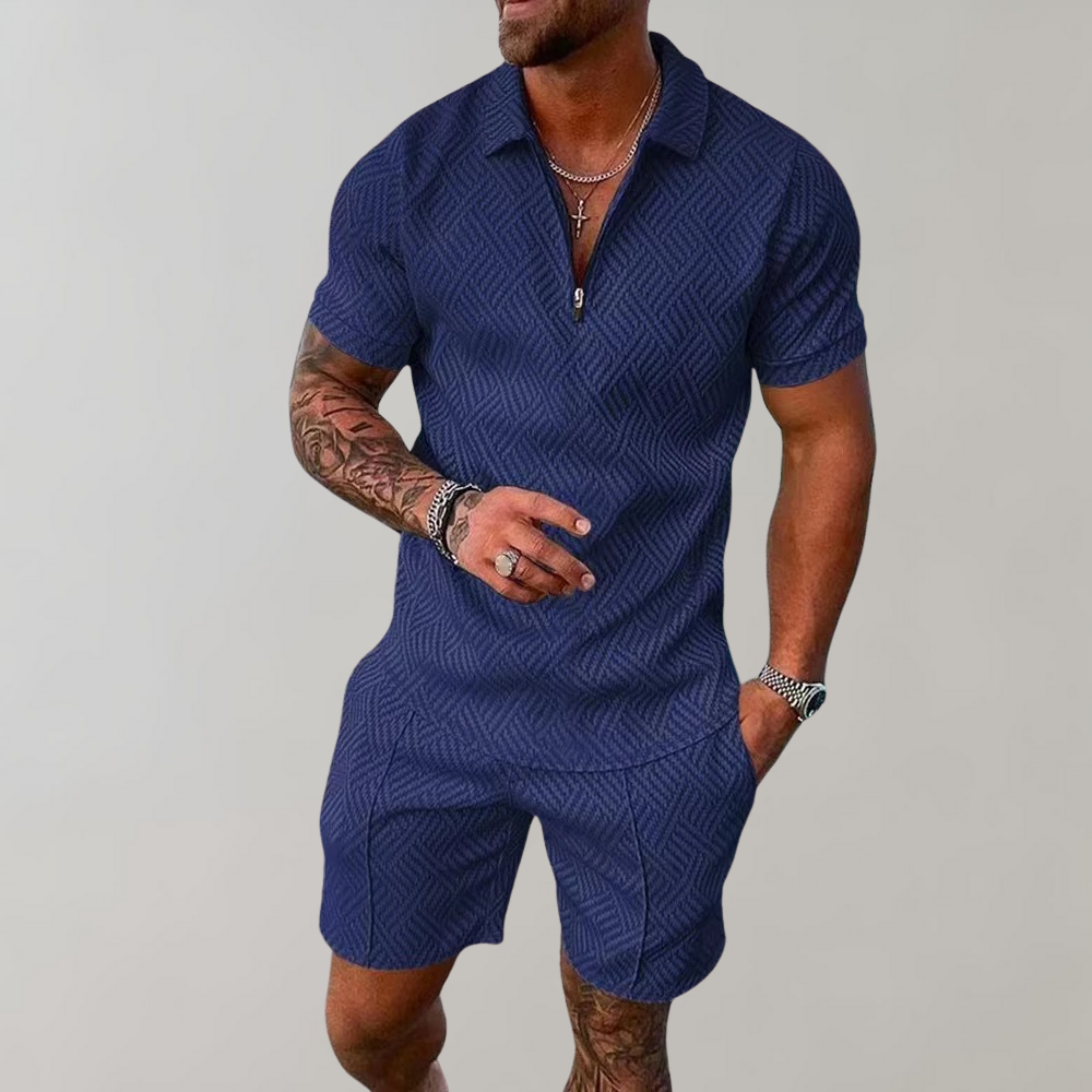 2-piece summer set - polo shirt and shorts for men