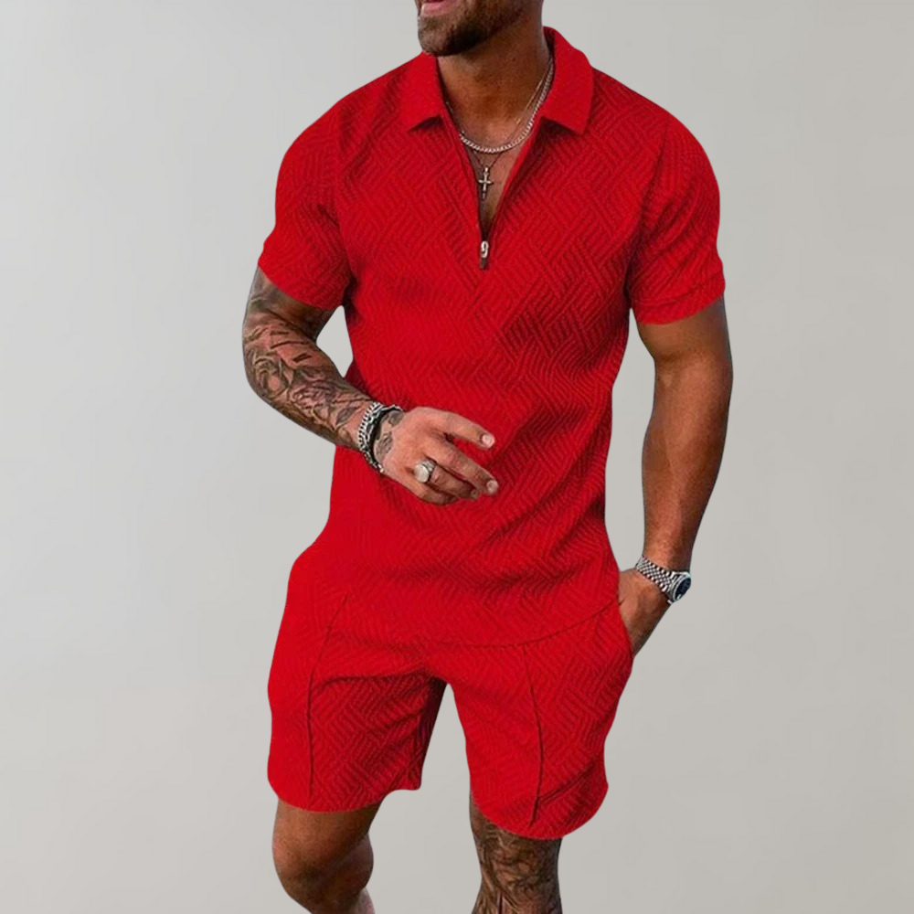 2-piece summer set - polo shirt and shorts for men