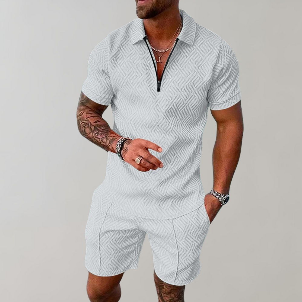 2-piece summer set - polo shirt and shorts for men