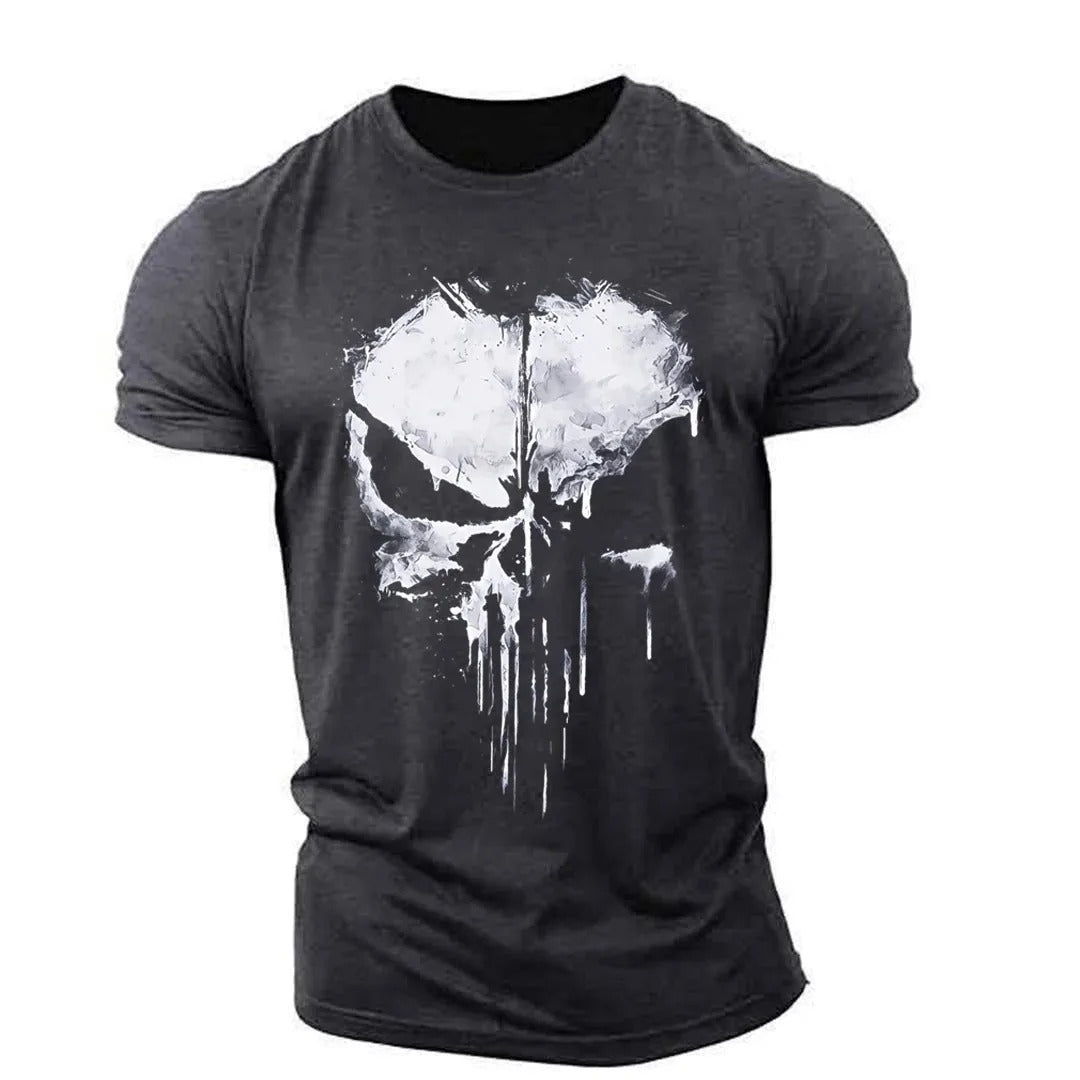 Men's skull design graphic t-shirt - trendy tee for everyday casual wear