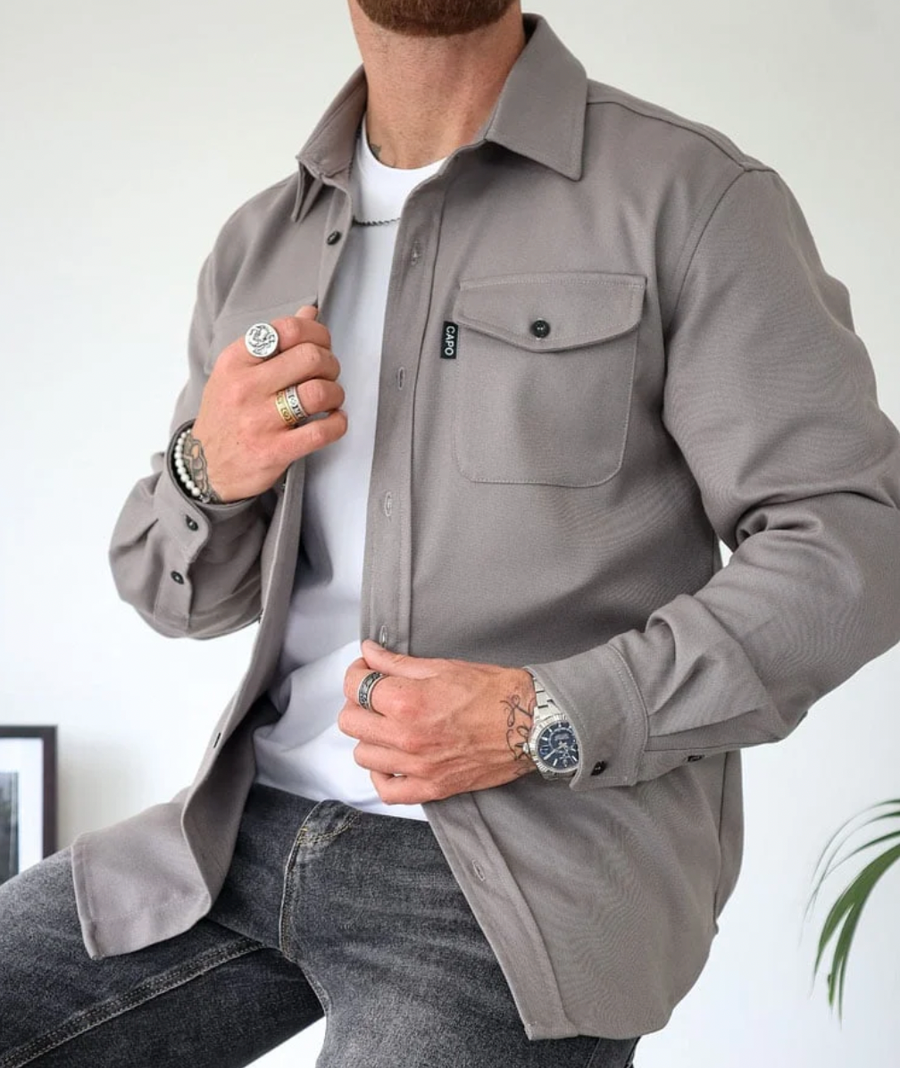 Men's lightweight shirt versatile casual attire - modern long sleeve top, easy to style