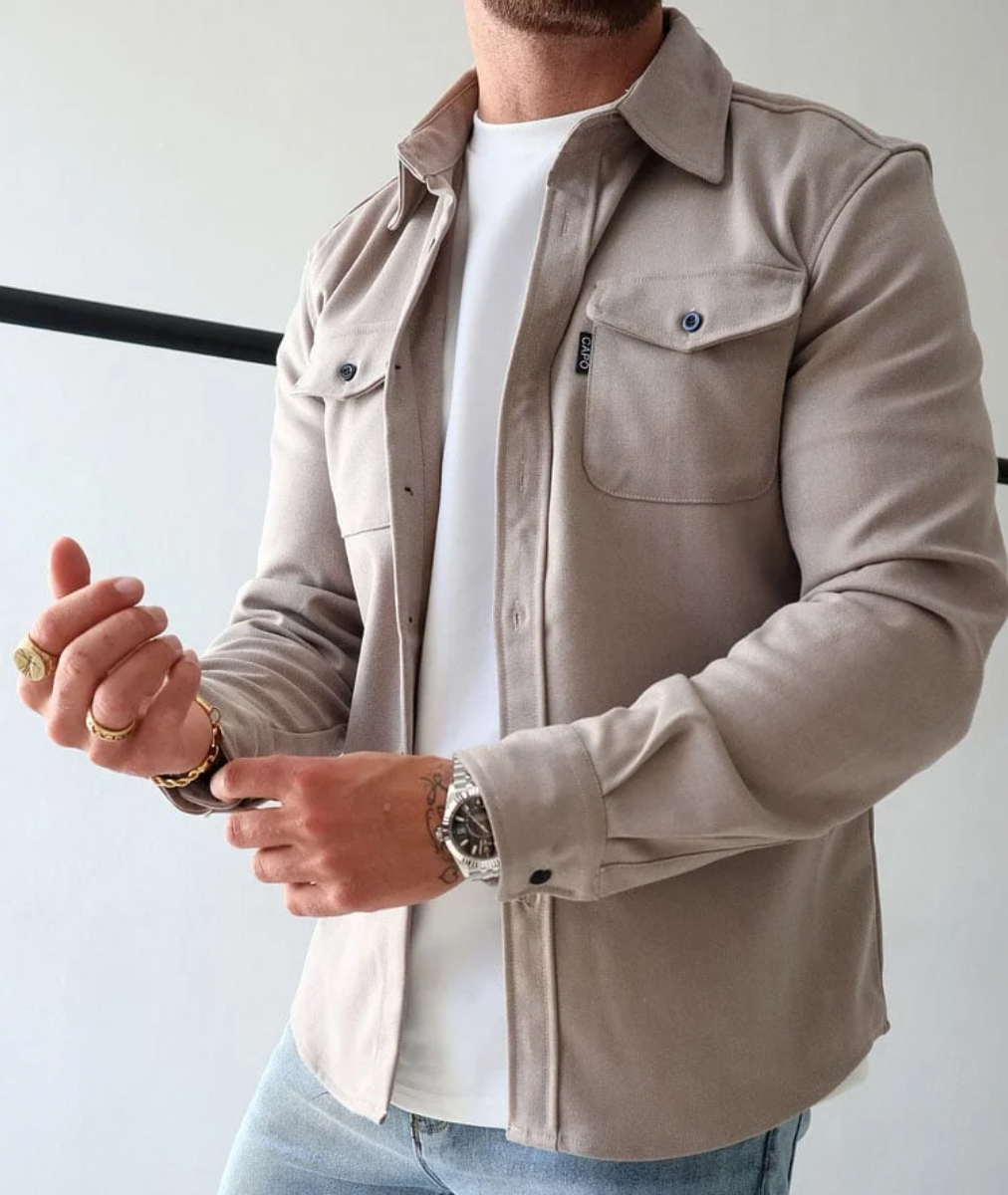 Men's lightweight shirt versatile casual attire - modern long sleeve top, easy to style
