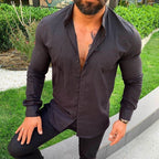 Linen long-sleeve shirt - stylish men’s casual shirt