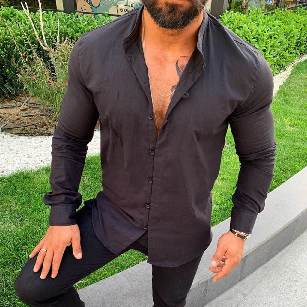 Linen long-sleeve shirt - stylish men’s casual shirt