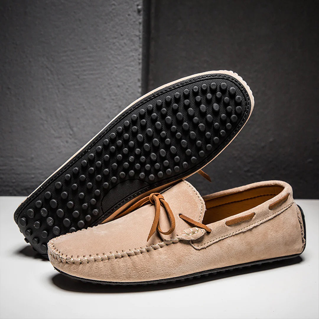 Men's moccasins soft suede casual slip-ons - stylish daily wear in brown