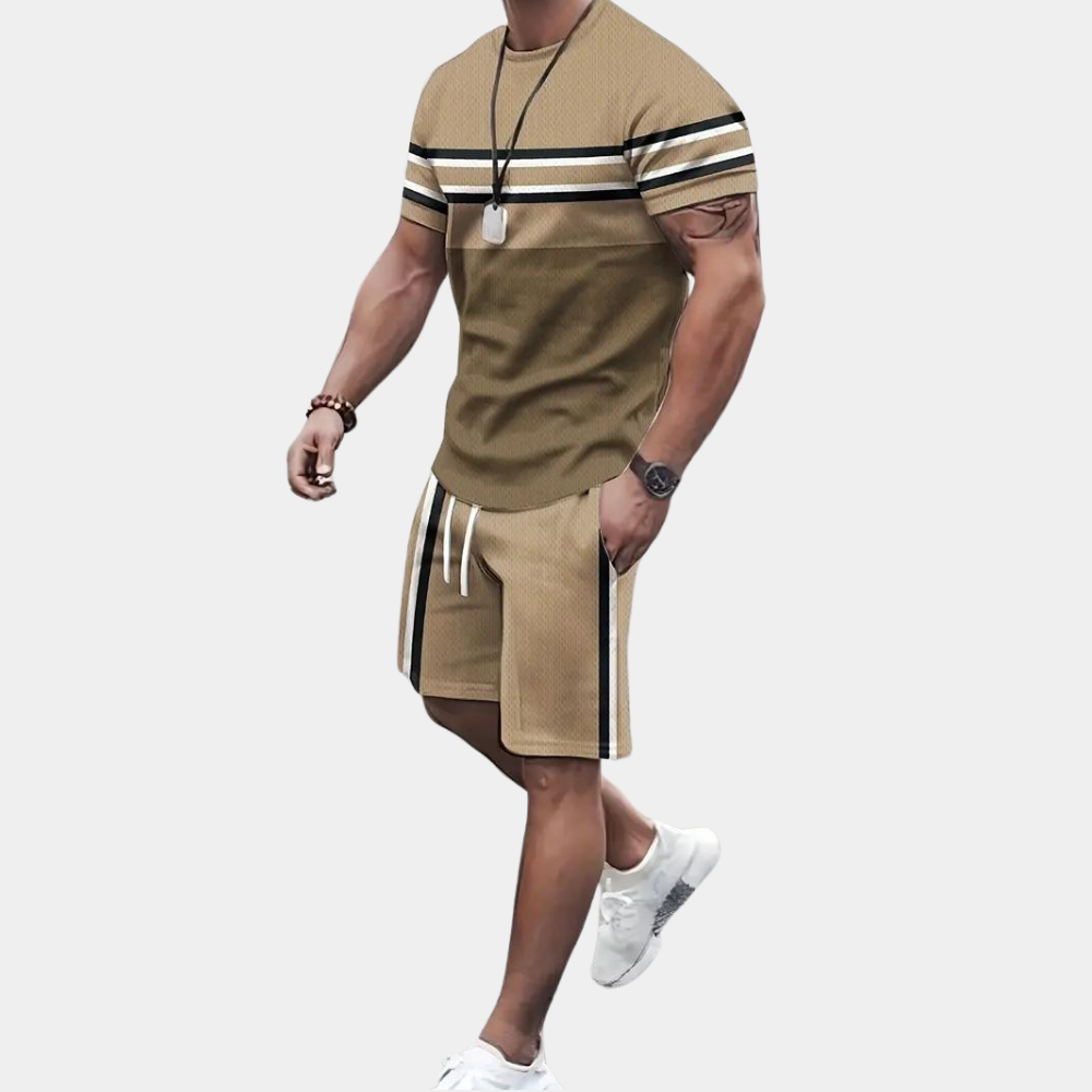 Men's casual two-piece scorpion print set - trendy outfit for everyday casual wear