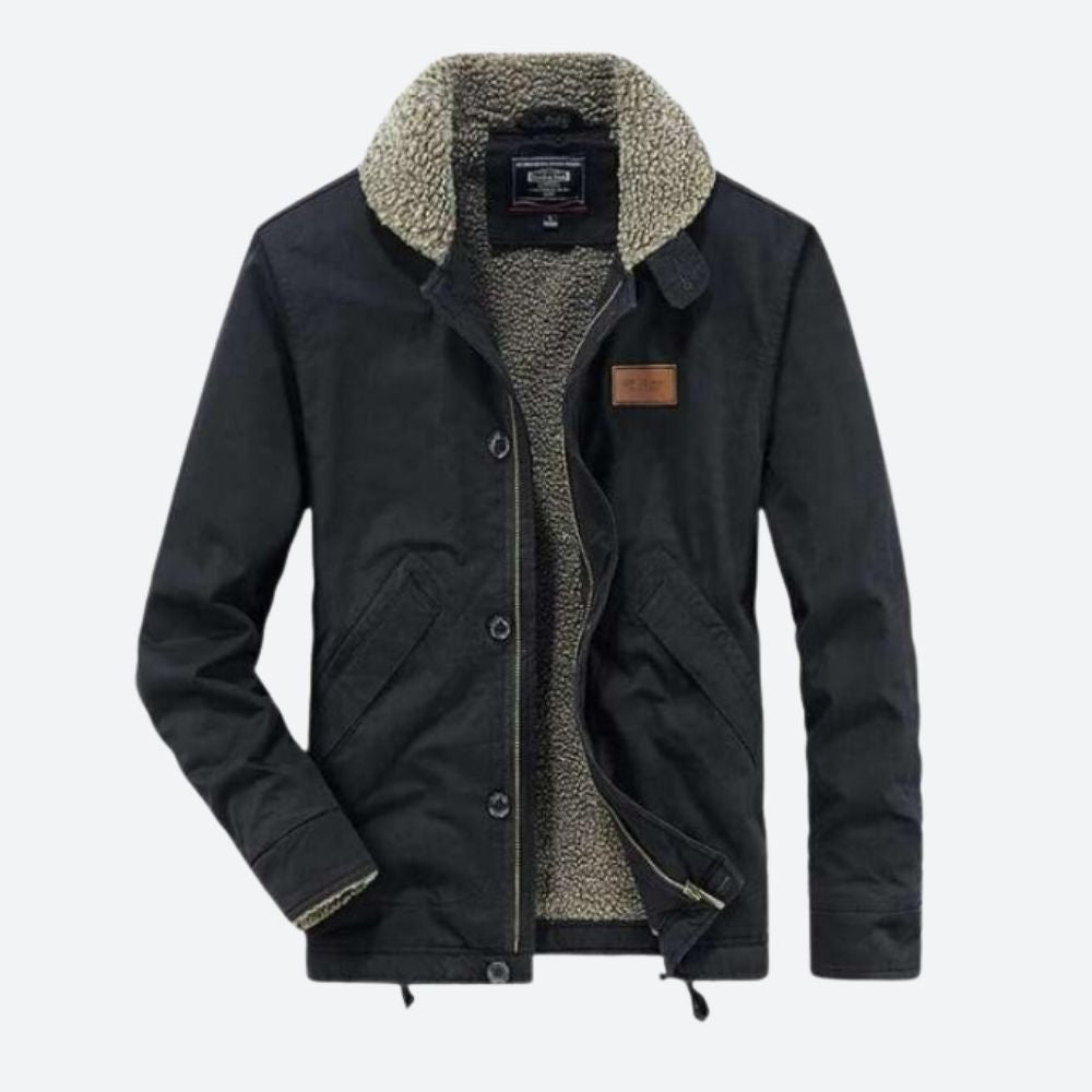 Men’s Sherpa Lined Jacket Classic Casual Outerwear