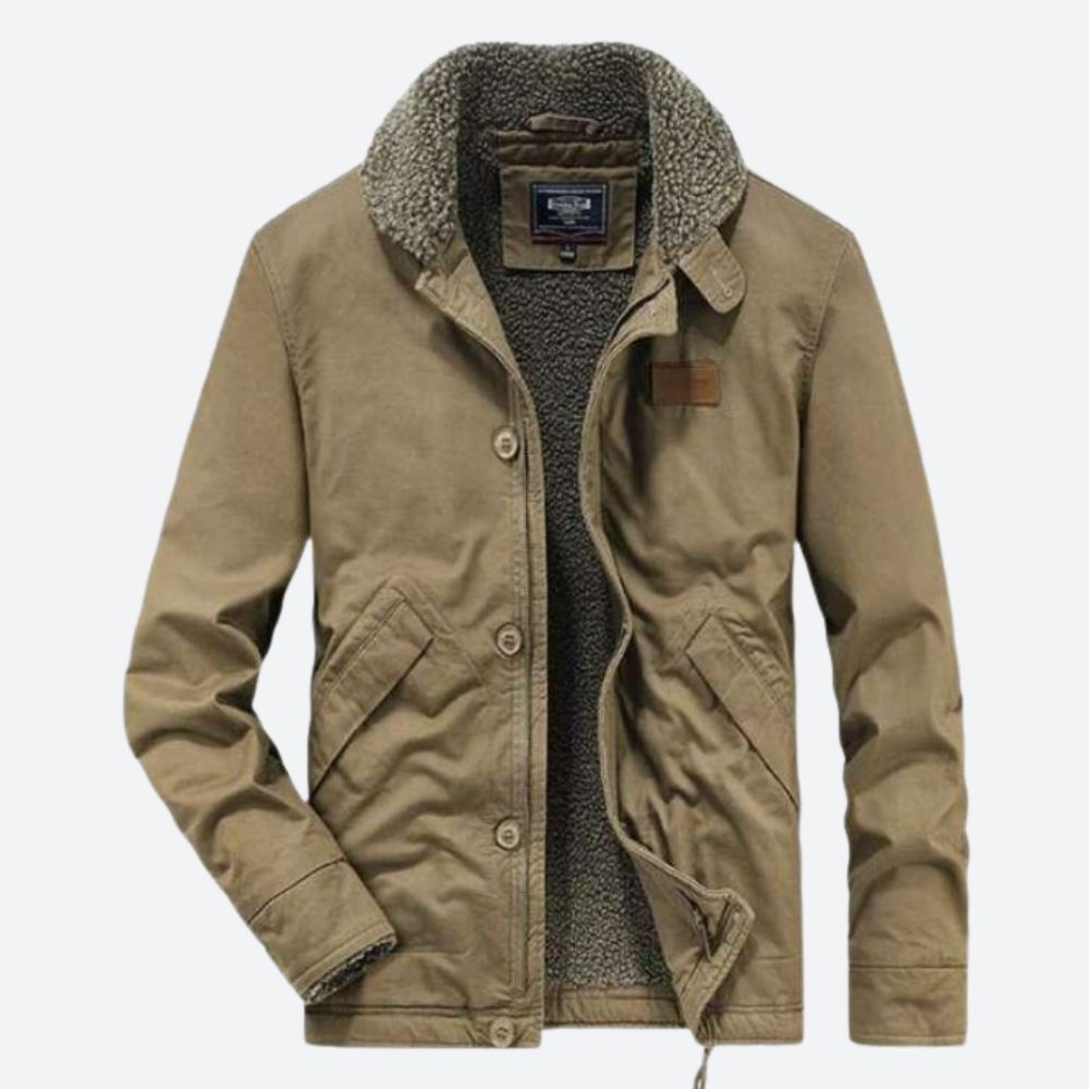 Men’s Sherpa Lined Jacket Classic Casual Outerwear