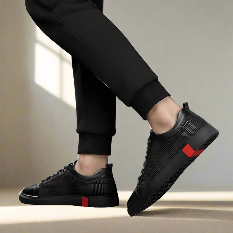 Men's sneakers low stylish casual footwear - versatile black design for everyday wear