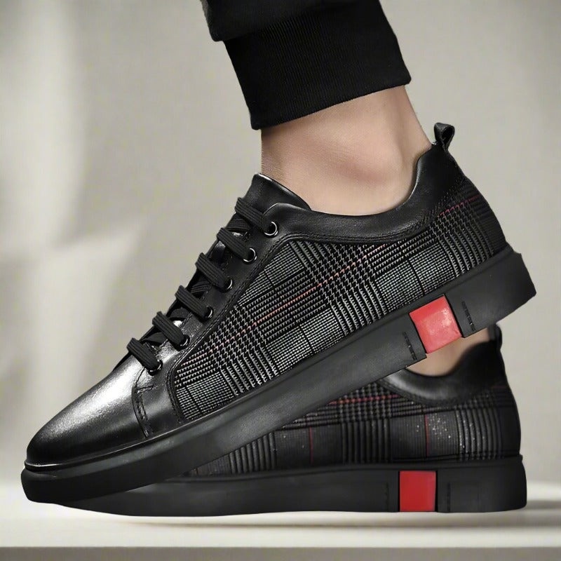 Men's sneakers low stylish casual footwear - versatile black design for everyday wear