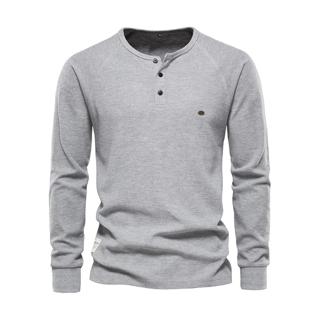 Men's henley t-shirt - soft fabric top for outings and everyday wear