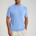 Men's casual t-shirt in light blue - versatile short sleeve top for casual wear