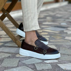 Men's moccasins elegant leather loafers - stylish slip-on shoes for office & evening wear