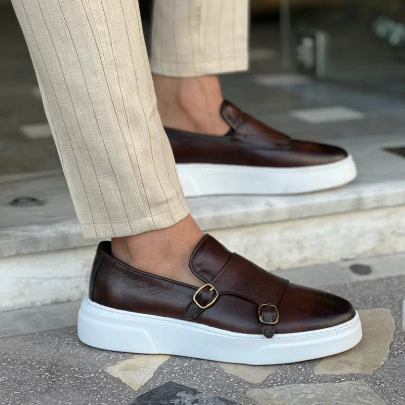 Men's moccasins elegant leather loafers - stylish slip-on shoes for office & evening wear