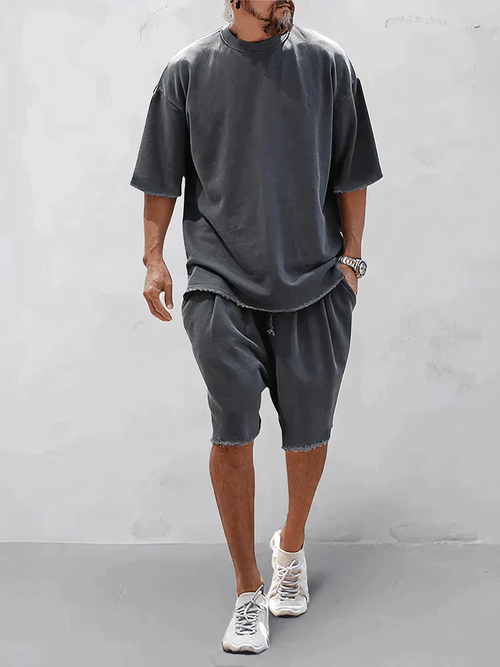 2-piece casual sports set - cozy men's loungewear