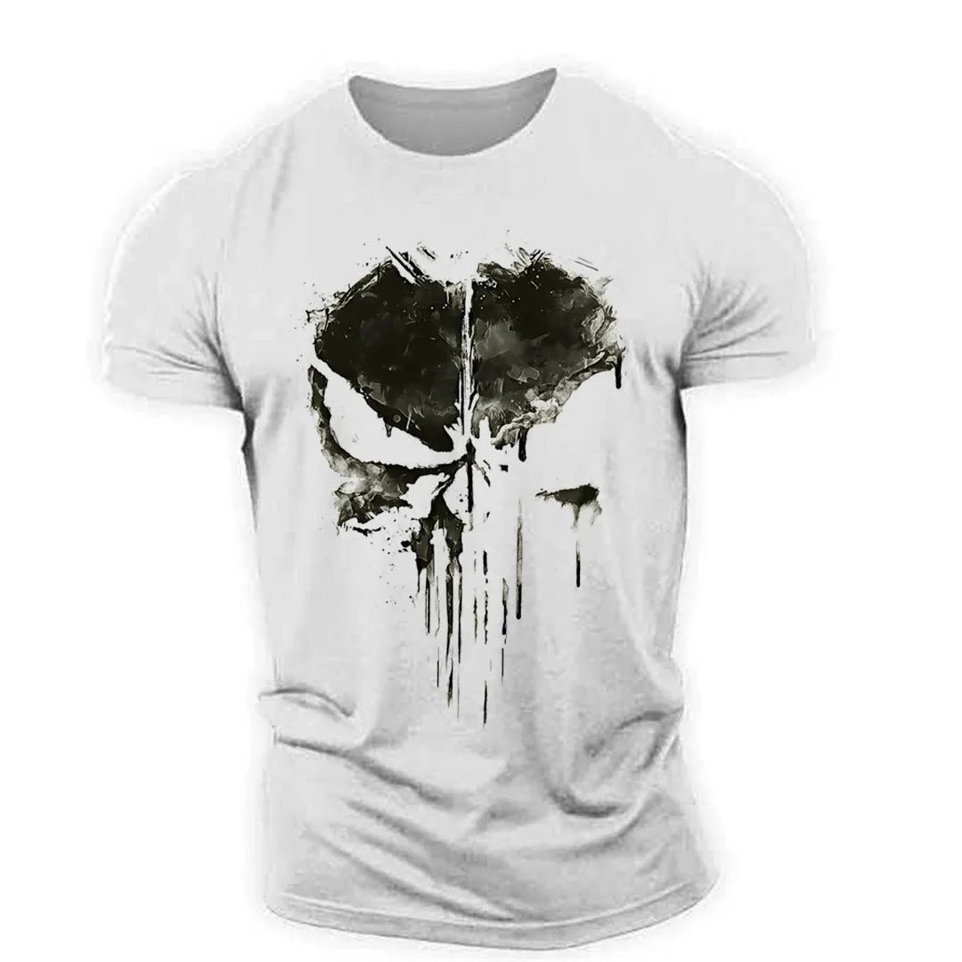 Men's skull design graphic t-shirt - trendy tee for everyday casual wear