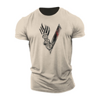 Men's graphic t-shirt unique viking print casual wear - soft fabric, eye-catching design