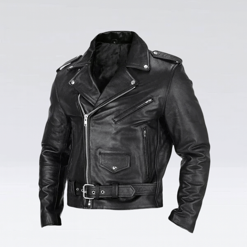 Men’s Leather Biker Jacket – Rugged Weekend Style