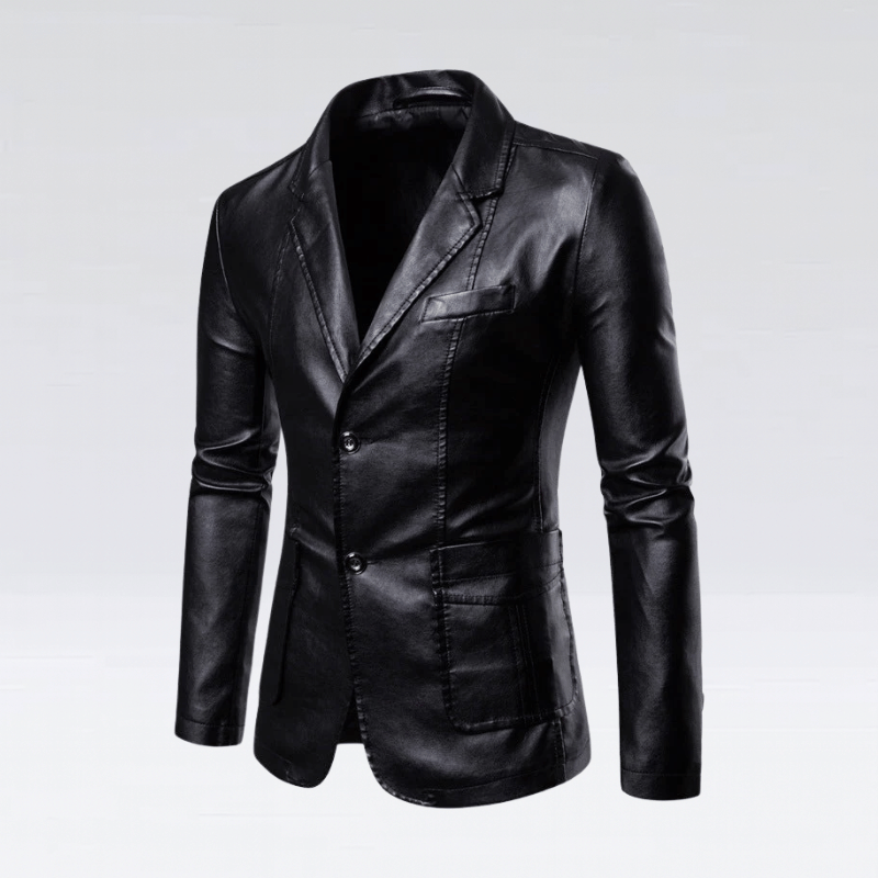 Men’s Tailored Leather Jacket for Elegant Office Style