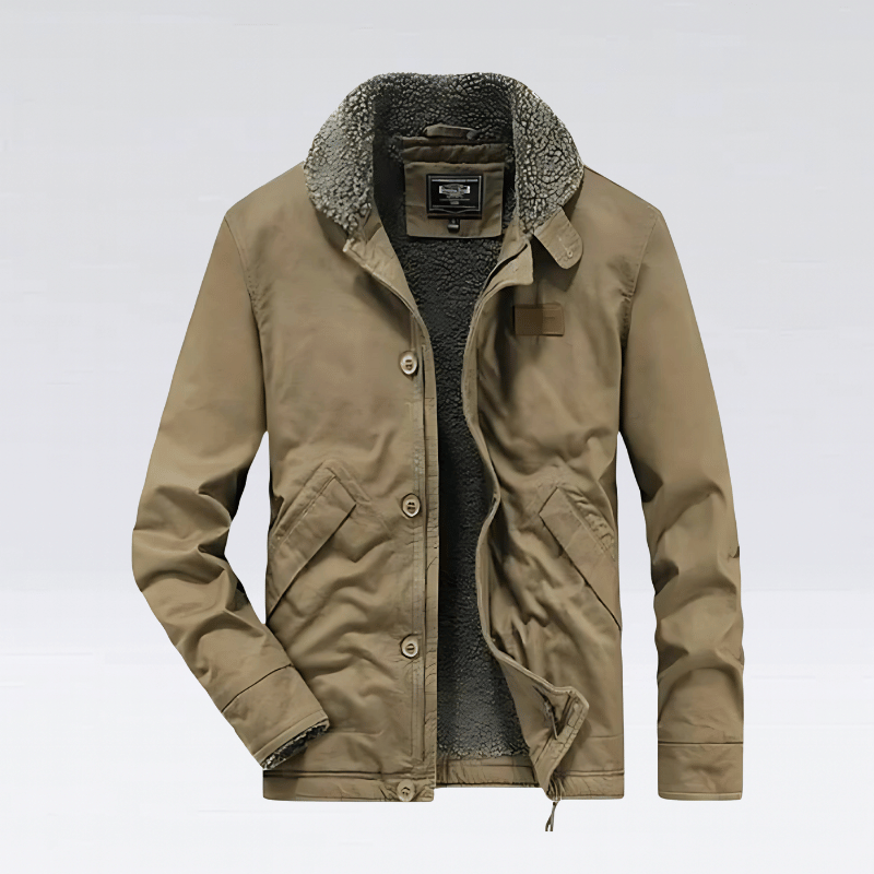 Men’s Sherpa Lined Jacket Classic Casual Outerwear