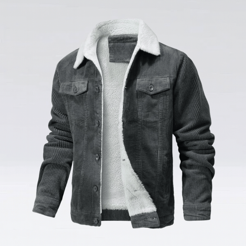 Men’s Corduroy Jacket with Sherpa Lining - Winter Casual