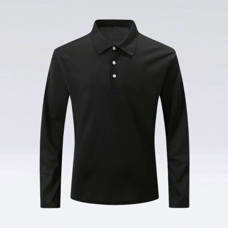 Men’s Long Sleeve Polo Shirt – Lightweight & Stylish
