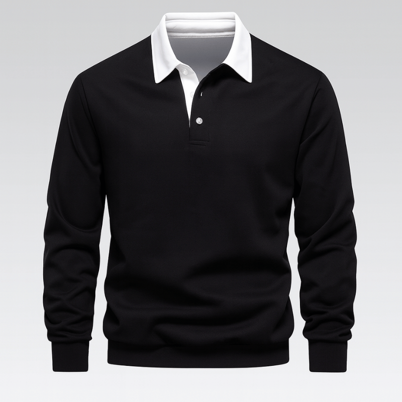 Men's Button-Up Polo Shirt – Business Casual Cotton