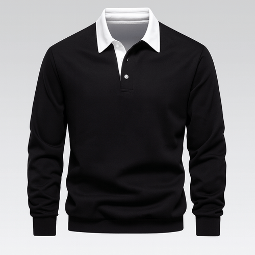 Men's Button-Up Polo Shirt – Business Casual Cotton