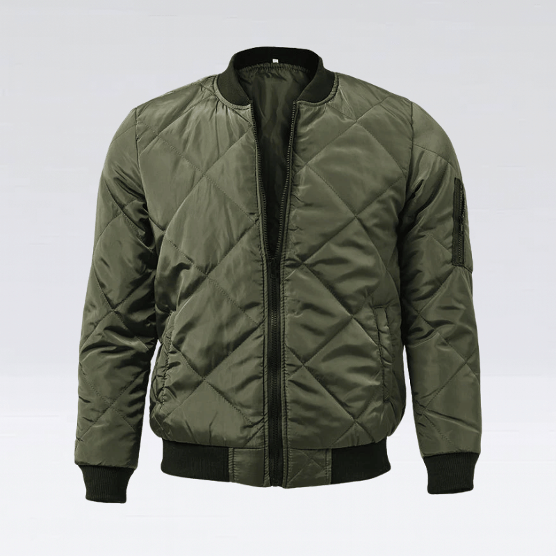 Men's quilted high collar thermal jacket - sleek insulated outerwear for casual wear