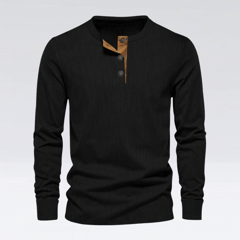 Men’s Ribbed Henley Top – Casual Comfort with Style