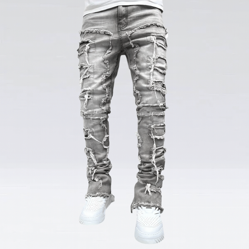 Men’s Ripped Denim Jeans - Trendy Casual Outing Style