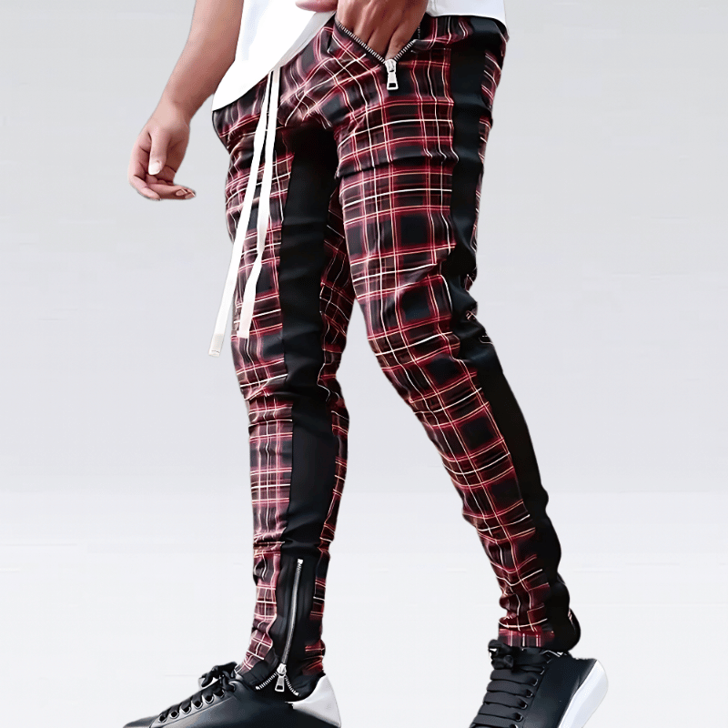 Men’s Slim Fit Checked Trousers - Trendy Summer Casual Wear