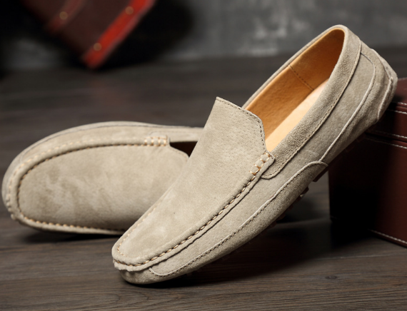Men's suede moccasins elegant slip-on shoes for casual wear - versatile daily footwear for stylish outings