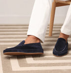 Men's suede moccasins elegant slip-on shoes for casual wear - versatile daily footwear for stylish outings