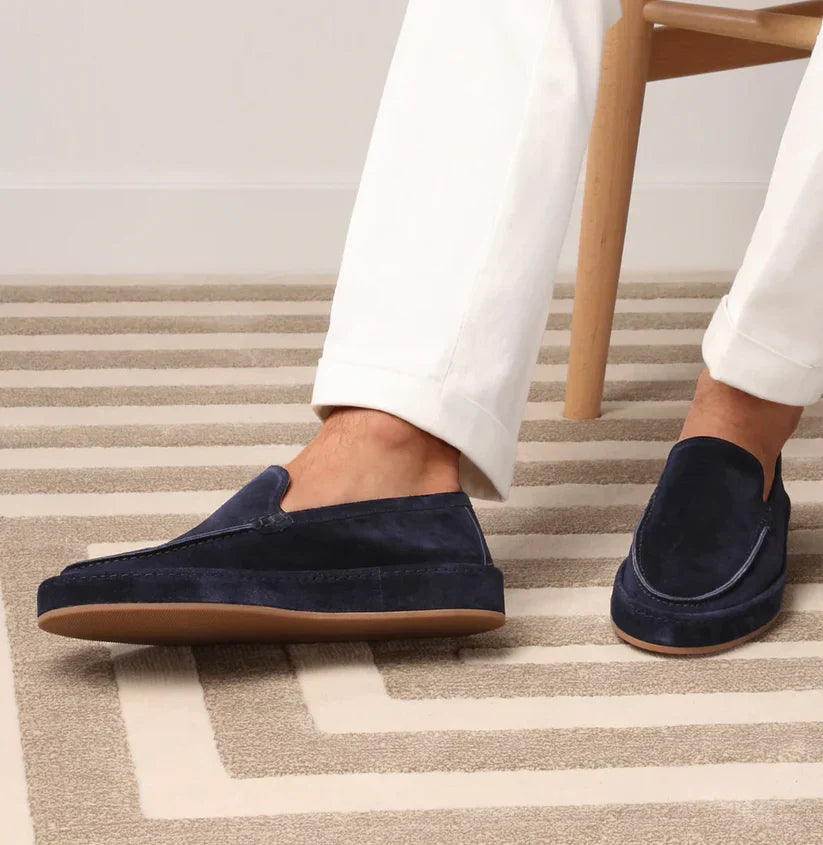 Men's suede moccasins elegant slip-on shoes for casual wear - versatile daily footwear for stylish outings