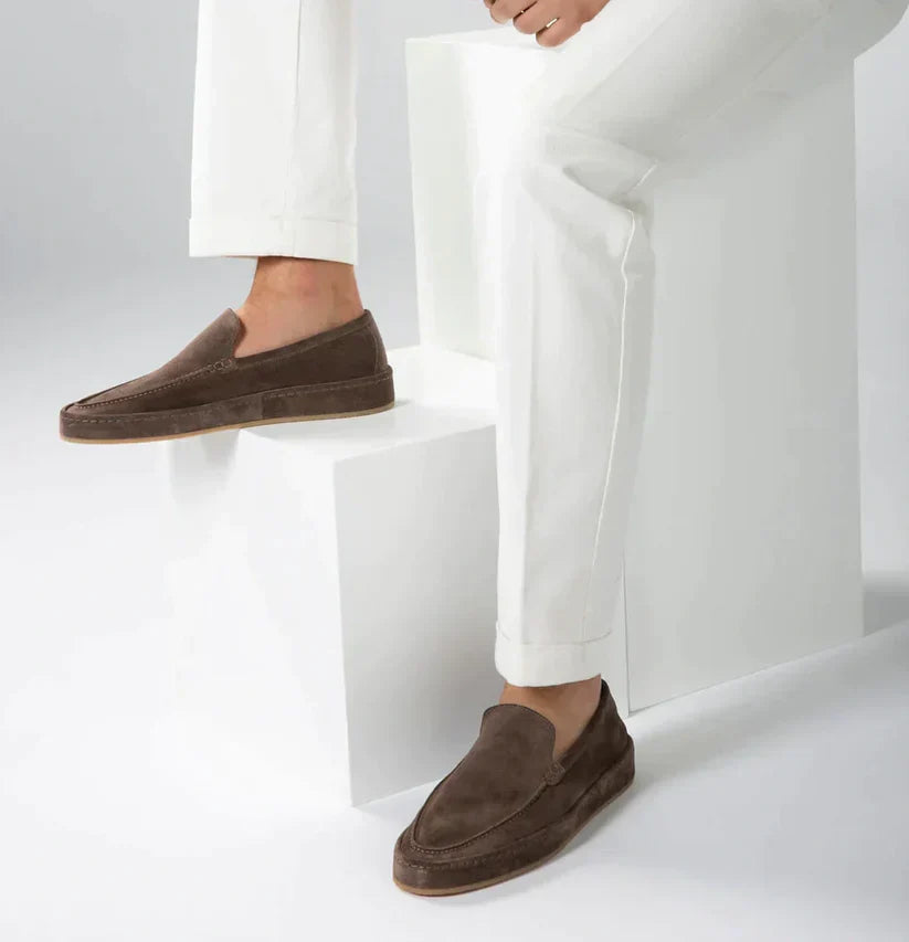 Men's suede moccasins elegant slip-on shoes for casual wear - versatile daily footwear for stylish outings