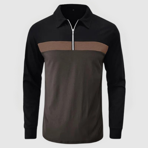 Long-sleeve polo shirt - classic men’s relaxed top