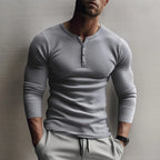 Men’s fitted ribbed long-sleeve top - casual wear