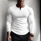 Men’s fitted ribbed long-sleeve top - casual wear