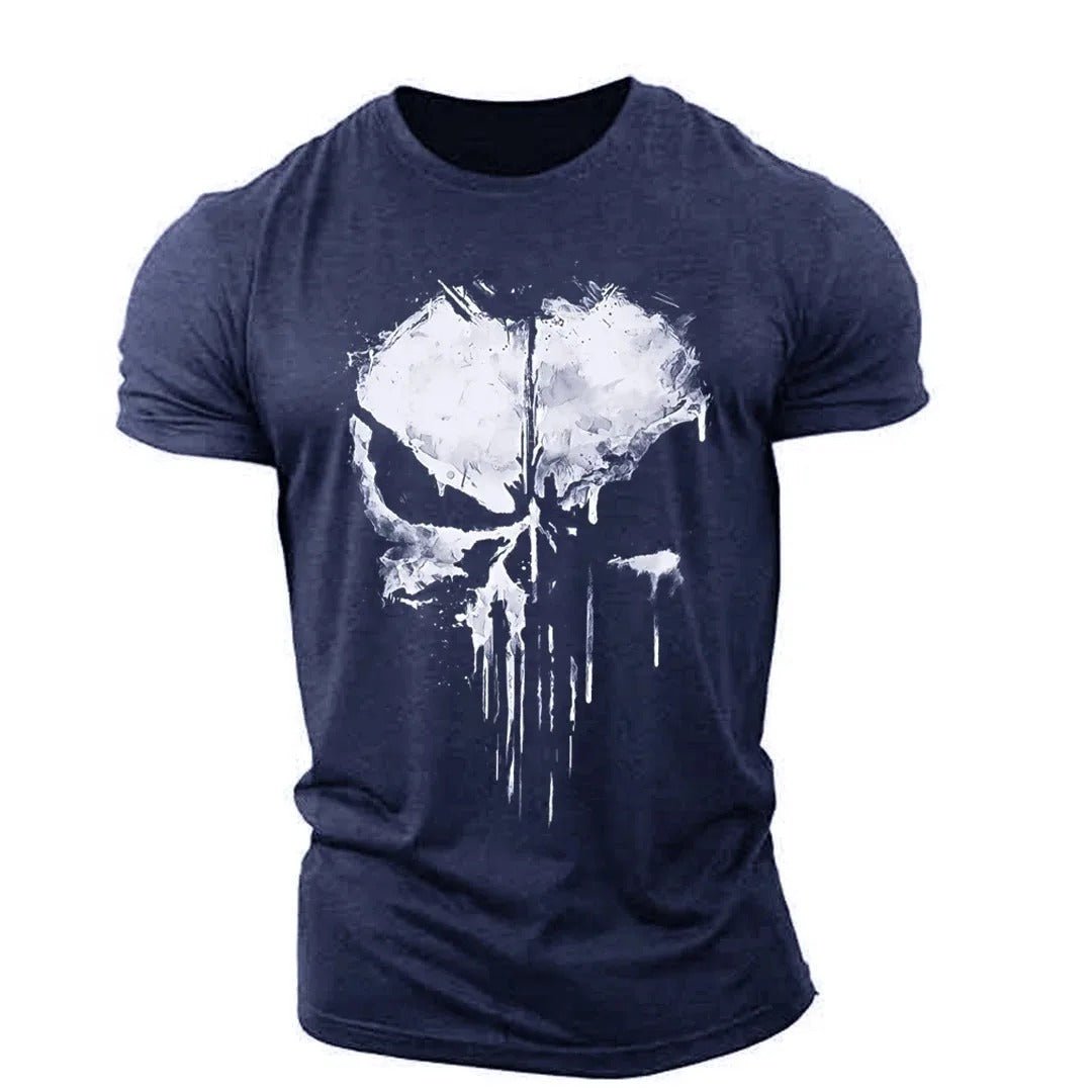 Men's skull design graphic t-shirt - trendy tee for everyday casual wear