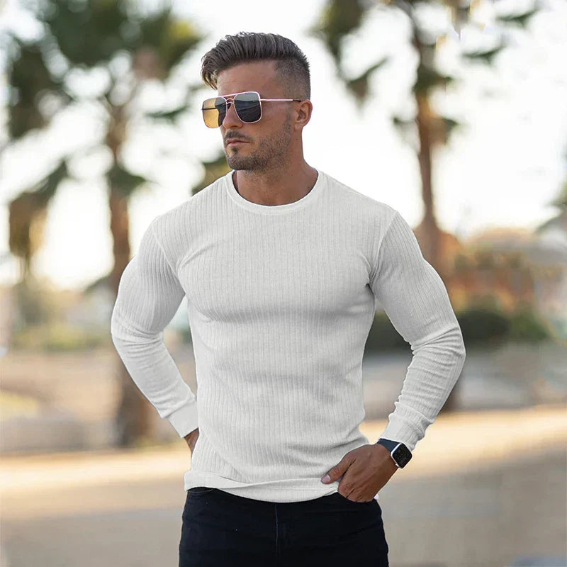 Men’s slim fit long sleeve top - versatile casual wear for men