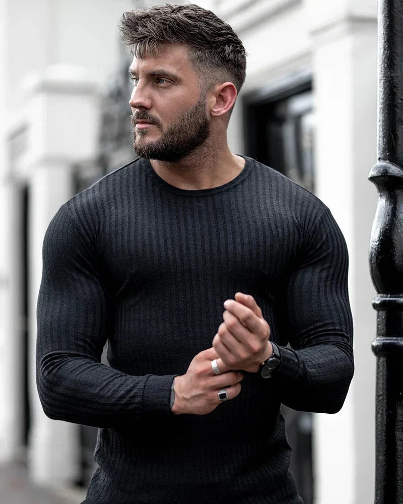 Men’s slim fit long sleeve top - versatile casual wear for men