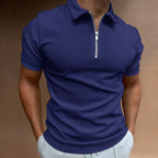 Men's zip polo shirt - modern short sleeve polo for casual wear