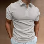 Men's zip polo shirt - modern short sleeve polo for casual wear